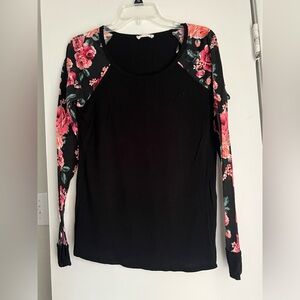 Floral Black Women's Top